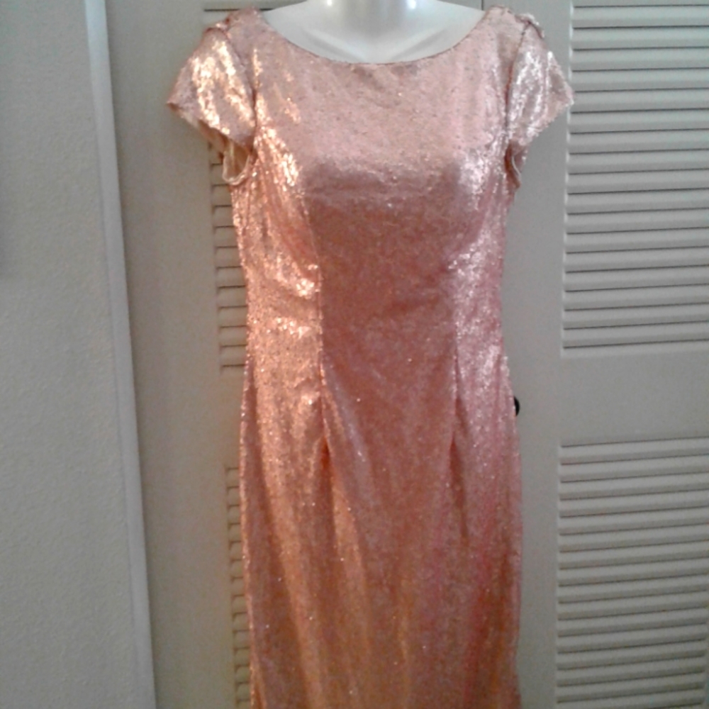 Babyonline Dress Pink Sparkles and Draped Back